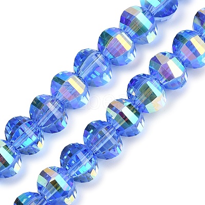 Electroplate Transparent Glass Beads Strands EGLA-B011-08A-AB08-1