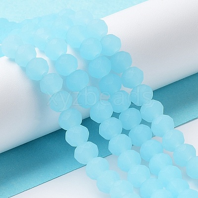 Imitation Jade Solid Color Glass Beads Strands EGLA-A034-J10mm-MD04-1