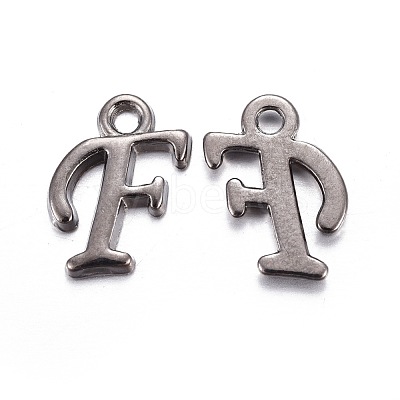 Gunmetal Plated Alloy Letter Pendants PALLOY-J718-01B-F-1