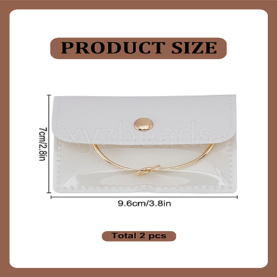2Pcs PVC Jewelry Bags for Travel ABAG-LP0001-16-1