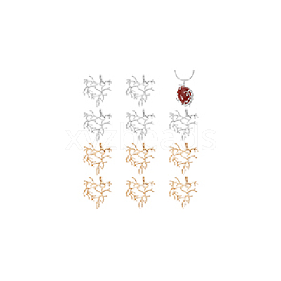 12Pcs 2 Colors Brass Pendants FIND-NB0005-27-1