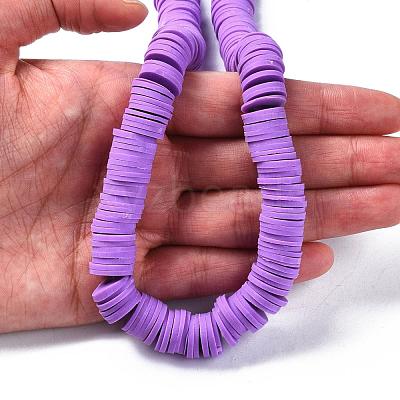 Flat Round Handmade Polymer Clay Beads CLAY-R067-12mm-01-1