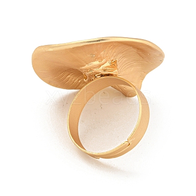 Matte Gold Alloy Adjustable Rings for Women LS-RJEW-K260-07D-1
