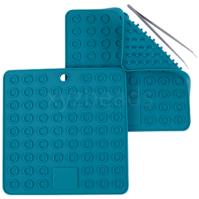 2Pcs Square Silicone Hot Mats for Hot Dishes AJEW-GF0008-26B-1