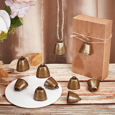 Tibetan Style Iron Bell Pendants FIND-WH0034-22AB-1
