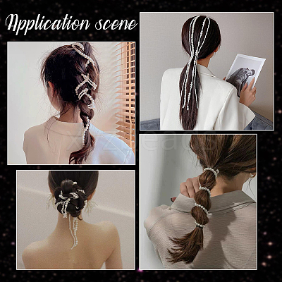 4Pcs 4 Styles Plastic Pearl with Iron Hair Clips OHAR-GF0001-36-1