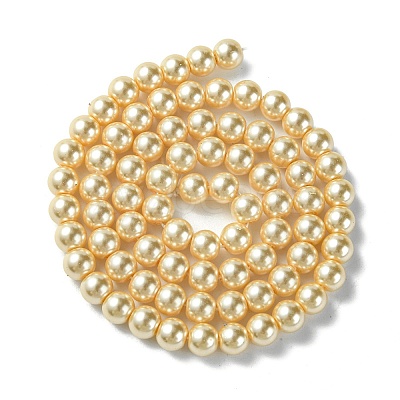 Dyed Glass Pearl Round Bead Strands X-HY-A002-6mm-RB072-1