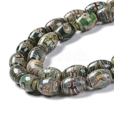 Tibetan Style dZi Beads Strands TDZI-E005-01L-1