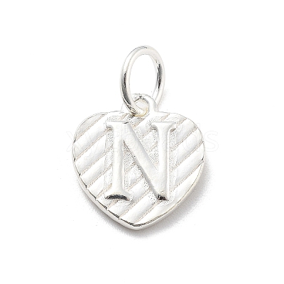 925 Sterling Silver Heart with Capital Letter Charms STER-S009-13N-S-1