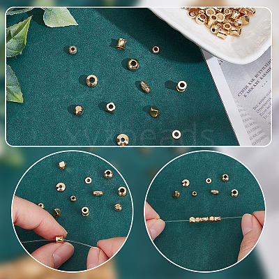 120Pcs 12 Styles Brass Beads FIND-AR0005-38-1