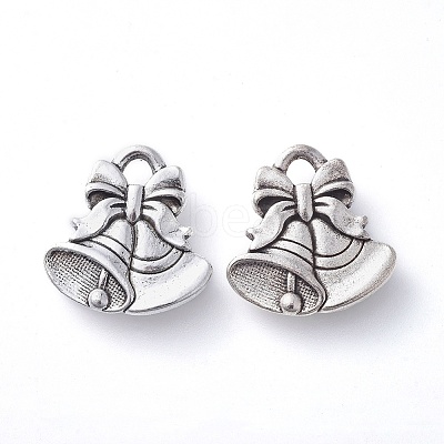 Tibetan Style Alloy Christmas Bell Pendants LS-TIBEP-GC158-AS-RS-1