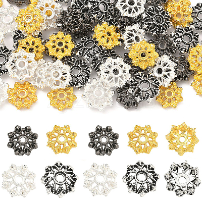 60Pcs 4 Colors Alloy Bead Caps FIND-YW0011-83-1