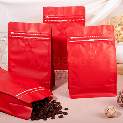10Pcs BOPP and Aluminized PET and PE Resealable Coffee Zipper Bags with Valve ABAG-TA0001-93B-1