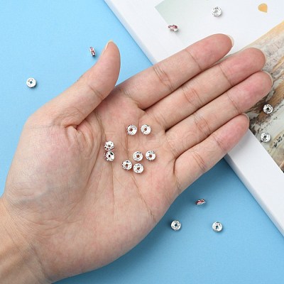 Brass Grade A Rhinestone Spacer Beads RB-A014-Z6mm-27S-1