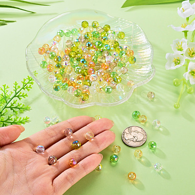 180Pcs 6 Colors Transparent Electroplate Glass Beads EGLA-TA0013-62-1