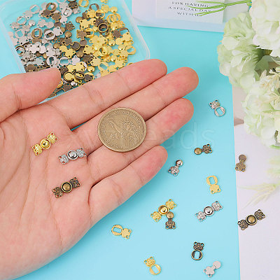 60Pcs 3 Colors Alloy Snap Lock Clasps FIND-GL0002-01-1