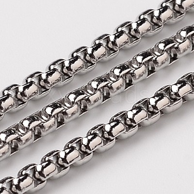 Non-Tarnish 3.28 Feet 304 Stainless Steel Box Chains X-CHS-L015-20-1