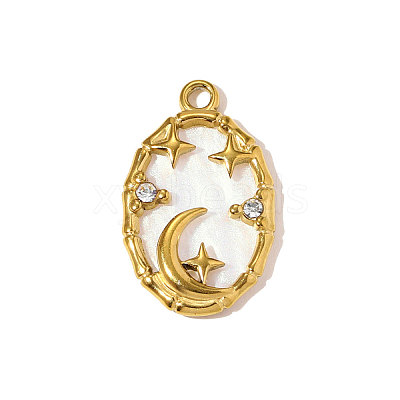 304 Stainless Steel Resin Pendants STAS-OY010-61G-1