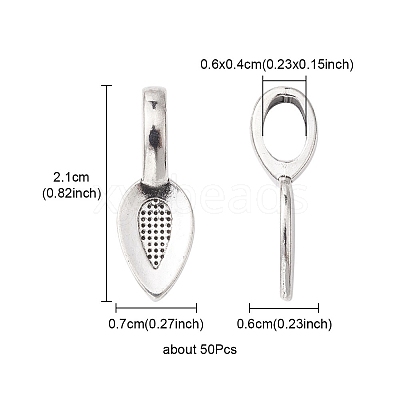 Tibetan Style Alloy Glue-on Flat Pad Bails for Pendants Making TIBEP-YW0001-50-1