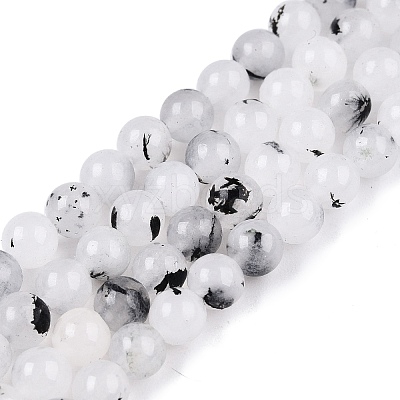 Dyed Natural White Jade Beads Strands G-T140-4mm-A02-1