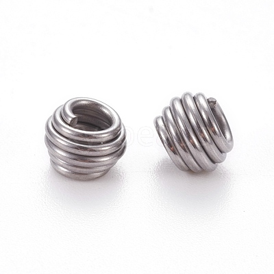 Tarnish Resistant 304 Stainless Steel Spring Beads STAS-L224-006P-1