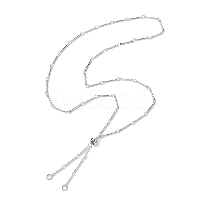 Brass Bar Link Chain Necklace Making AJEW-JB01188-02-1