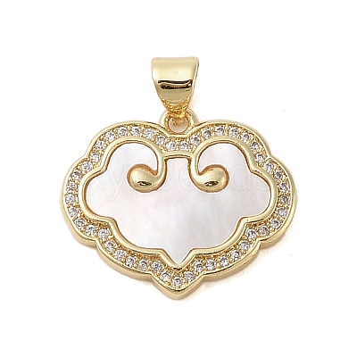 Brass Micro Pave Clear Cubic Zirconia Pendants KK-I712-32G-1