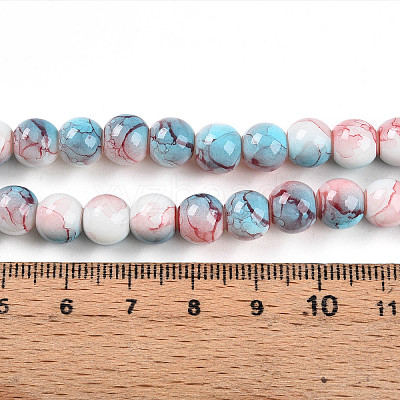 Baking Paint Glass Beads Strands DGLA-N003-8mm-C03-1