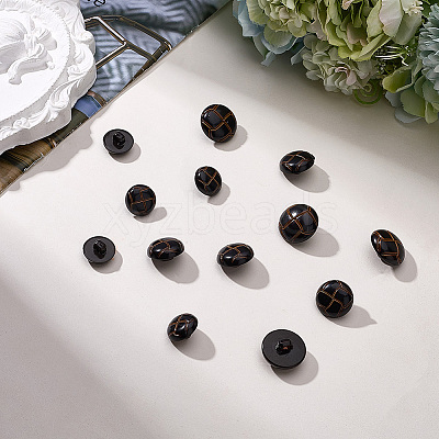 90Pcs 3 Styles Plastic Buttons BUTT-CY0001-10B-1