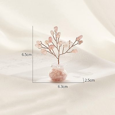 Natural Rose Quartz Chips Tree Decorations PW-WG14985-01-1