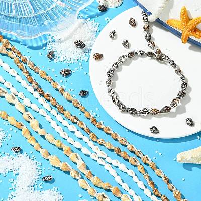 4 Strands 4 Colors Natural Freshwater Shell Beads Strands SHEL-CJ0001-38-1