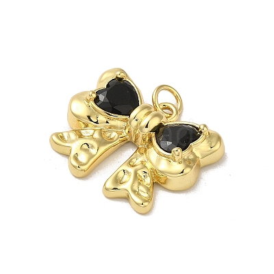 Rack Plating Brass Micro Pave Cubic Zirconia Pendants KK-H473-08A-G-1