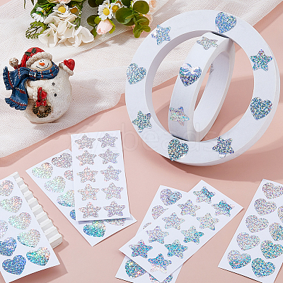 60Pcs 2 Styles Glasindi Paper Picture Stickers STIC-HS0001-01-1