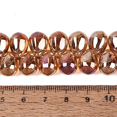 Electroplate Baking Paint Transparent Glass Beads Strands GL-N005-02A-C11-1
