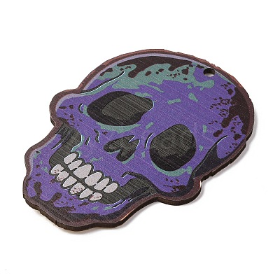 Halloween Printed Wooden Big Pendants LS-WOOD-I016-01G-1