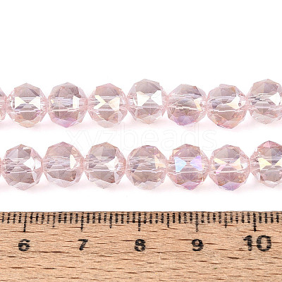 AB Color Plated Transparent Glass Round Beads Strands EGLA-T029-8mm-12T-13-1