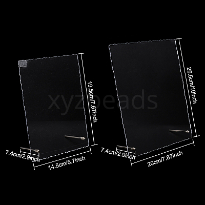 2 Sets 2 Styles Rectangle Transparent Acrylic Nail Art Display Board ODIS-NB0001-35-1