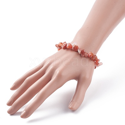 Natural Red Agate Chips Beaded Jewelry Set X-SJEW-JS01232-04-1