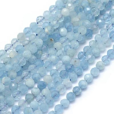 Natural Aquamarine Beads Strands G-E411-19B-4mm-1