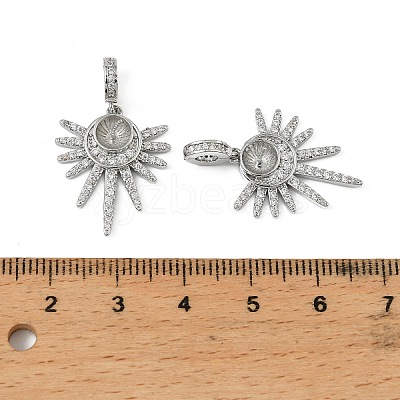 Brass Micro Pave Cubic Zirconia Peg Bails Charms KK-D106-14P-1
