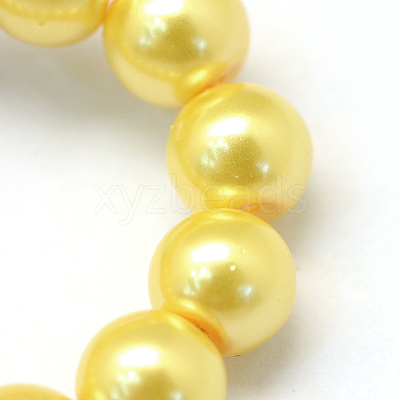 Baking Paint Pearlized Glass Pearl Round Bead Strands HY-Q003-10mm-67-1