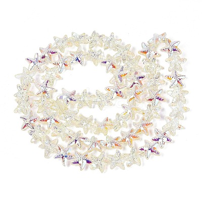 Electroplate Transparent Glass Beads Strands EGLA-Q136-01A-03-1