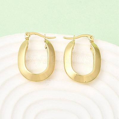 Oval 201 Stainless Steel Hoop Earrings EJEW-Z151-06G-1
