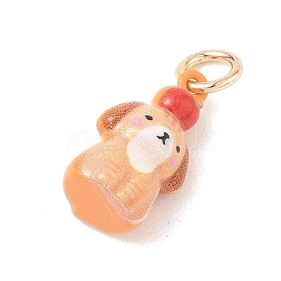 Spray Painted Brass Pendants KK-CBAE20A-01G-G-1