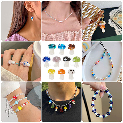 1Strand Handmade Lampwork Beads Strands LAMP-TA0001-84F-1