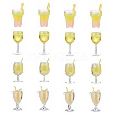 16Pcs 4 Style Imitation Juice Goblet Draft Beer Pendants CRES-ZZ0001-01-1