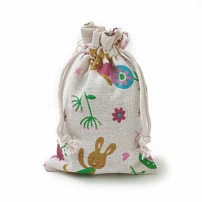 Bunny Burlap Packing Pouches ABAG-I001-10x14-09-1