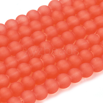 Baking Paint Transparent Glass Bead Strands GLAA-S031-6mm-27-1