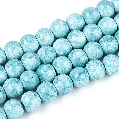 Baking Paint Glass Beads Strands X-DGLA-N016-6mm-08-1