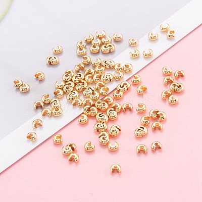 Brass Crimp Beads Covers KK-F824-036B-G-1
